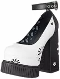 LAMODA Damen Lucky Star Court Shoe, Black White, 36 EU