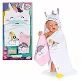 BABY born Kapuzenhandtuch Set - Mit Einhorn- & Regenbogenhandtuch - Hochwertiges Puppenzubehör - Geeignet für alle 36 cm & 43 cm Puppen