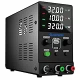 Labornetzteil, Jesverty Labornetzteil DC Regelbar Netzgerät(32 V, 10 A) mit USB und Type-C 20W Schnellladung, Encoder-Knopf, Ausgangs-EIN/Aus-Schalter, 4-stelliges LED-Display – SPS-3010M