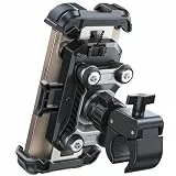 JOYROOM Handyhalterung Motorrad [Doppelt Vibrationsgedämpft] Handyhalter Fahrrad [Verbesserte Metall Fahrradlenker] Handy Halterung Lenker für iPhone 17 16 15 Pro Max Samsung Smartphones 4,7-7'