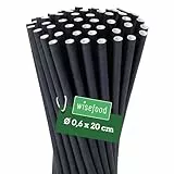 Wisefood® Strohhalme Papier [20 cm Ø 6] Party Deko [Schwarz] alternative Strohhalme Plastik-frei für Geburtstag Hochzeit DIY [500 Stk.] für Cocktail Getränke Cola Energy Drink Wasser Limo BIO