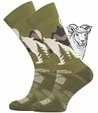 TODO Dünne Leichte 70% Merino Wandersocken Herren 43-46 Wolf Motiv Wandersocken Merino-Wolle Trekkingsocken Grün 43-46