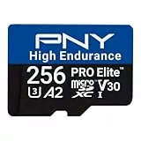 PNY 256GB PRO Elite™ High Endurance C10 U3 V30 A2 microSDXC-Flash-Speicherkarte – bis zu 100/90 MB/s Lesen/Schreiben, 4K UHD, Full HD, UHS-I, Überwachung, Heimsicherheit, Dashcam