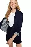 Trendyol Women's Damen Gerade Lange Ärmel Regulär Blazerjacke Blazer, Navy, 62
