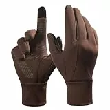 FanVince Laufhandschuhe Touchscreen Winter Warm Handschuh - Winddicht Wasserdicht für Radfahren Fahren Telefonieren Outdoor Wandern Klettern bei kaltem Wetter für Frauen und Männer braun