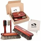 SULPO Schuhbürsten Set - weiche Rosshaar Schuhbürste, hochwertige Schuhpflege mit sanften, langlebigen Borsten