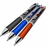 Pentel Energel BL80 Druckkugelschreiber mit Flüssiggeltinte, 1,0 mm, Schwarz, Blau und Rot, 3 Stück
