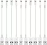 FEEL2NICE Kurzes Beleuchtungskabel, 0,2 m, USB, tragbares Schnellladegerät für iPhone X XS Max XR, 8/8 Plus, 7/7 Plus, 6/6 Plus, 5S, iPad, iPod, Weiß