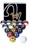VSSAL Billardkugeln Set Billardtisch Kugeln Marmor Swirl Stil 16 Bälle Set