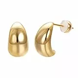 Airokiy Ohrringe Dupes Drop Ohrringe Hypoallergene 18K Vergoldete Chunky Gold Wassertropfen Schmuck für Frauen