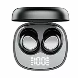 Hendari Bluetooth Kopfhörer, Kopfhörer Kabellos Bluetooth 5.4 mit 4 ENC Mikrofon, IPX7 Wasserdicht Ohrhörer, USB-C, Tiefer Bass In Ear Kopfhörer Bluetooth 45Std Spielzeit mit Digitale LED-Anzeige