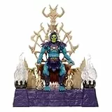 Masters of the Universe Masterverse Skeletor Actionfigur- und Thron-Set, MOTU Spielzeug, beleuchteter Thron, abnehmbare Kapuze und Umhang, 2 Stabzubehörteile, HXX63