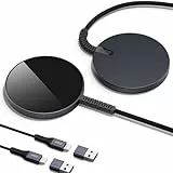 ESR für Magsafe Ladegerät, Wireless Charger iPhone für iPhone 17/16/16 Pro/16 Pro Max/15/14/13, AirPods 4/3/2 Pro,Induktive Ladestation mit 1,5m Verstärktem Nylonkabel, 2 Pcs, Schwarz (Ohne Netzteil)