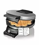 Cloer 189 Waffeleisen für eine Herzwaffel mit 16 cm Durchmesser, Herzwaffeleisen mit Doppelbeschichtung, schweren Backplatten, stufenlosem Bräunungsgrad, Backampel & Signalton, Edelstahl, 930 W