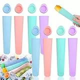 Eisformen Silikon, 8 Stk Popsicle Formen, Wiederverwendbare Eis am Stiel Formen, Eislutscher Formen, Wassereis Formen, Popsicle Maker, Stieleisformer, Ice Pop Maker