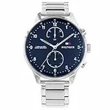 Tommy Hilfiger Multi Zifferblatt Quarz Uhr für Herren mit Silbernes Edelstahlarmband - 1791575