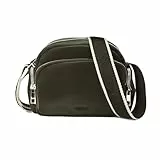 Gladdon Umhängetasche Damen, Schultertasche mit Reißverschluss, Crossbody Bag, Leder handtasche klein, Breite Schultergurte Jacquard-Gewebe