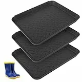 3 Stück Schuhabtropfschale, Schuhmatte Abtropfwanne 35 x 27 x 3 cm, Rutschfeste Kunststoff Schuhwanne für Regen und Schneetage, Ideal als Schuhablage, Hundefuttermatte ,Gummistiefel, Schlammschaufe
