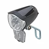 PROPHETE LED-Scheinwerfer/Fahrradbeleuchtung – 70 Lux, Standlichtfunktion, Sensorautomatik, StVZO-zugelassen, für Naben- und Seitendynamo, kompatibel mit 6V E-Bike-Akku, Abnehmbarer Reflektor