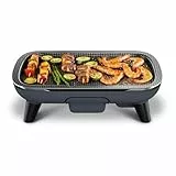 Tefal YY4507FB Elektrische Grillplatte, Antihaftbeschichtung, Titanium Force, Thermo-Spot-Technologie, einstellbarer Thermostat, abnehmbare Platte, spülmaschinengeeignet, Schwarz