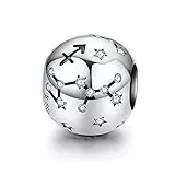 LaMenars Damen 12 Konstellationen Sternzeichen Stern Bead Charms 925 Sterling Silber Anhänger für, Chamilia & European Charm Armbänder & Halsketten (der Schütze: 11.23-12.21)