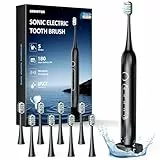 Elektrische Zahnbürste, Schallzahnbürste 5-Modi, 30S-Erinnerung, Zahnbürste Elektrisch Weißen Ihre Zähne in Zwei Wochen, 8 Austauschbare Bürstenköpfe mit 3D Wavy Soft Brush, IPX7 Electric Toothbrus