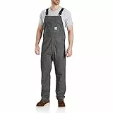 Carhartt, Herren, Rugged Flex Lockere Canvas-Latzhose, Kiesel, W46/L32