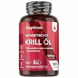 Antarktisches Krillöl Weichkapseln - 1200mg pro Portion - Liefert Omega 3, DHA, EPA, Astaxanthin, Cholin, Marine Phospholipide -180 Softgels für 3 Monate - Alternative zu Krillöl Kapseln - WeightWorld
