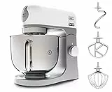 Kenwood kMix KMX750WH Küchenmaschine, 5 l Edelstahl Schüssel, Safe-Use-Sicherheitssystem, Metallgehäuse, 1000 Watt, inkl. 3-Teiligem Patisserie-Set und Spritzschutz, Weiß