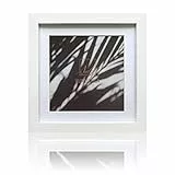 VUVUZULA Quadratischer Bilderrahmen mit Passepartout, 20,3 x 20,3 cm, mit Echtglas, Weiß