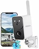 Xega 4G LTE Überwachungskamera mit SIM Karte 10000mAh Akku – Drahtlose Außen Innen Tragbare Kamera mit Farbnachtsicht Scheinwerfer Sirene Sofortige APP-Alert, IP66 Wetterfest (WiFi Nicht Unterstützt)