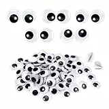 TOAOB 70 Stück Selbstklebend Wackelaugen Runde Schwarz Weiß 20mm Kunststoff Augen für Scrapbooking Kunsthandwerk Puppe Zubehör
