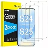 SPARIN 3 Stück Schutzfolie für Samsung Galaxy S24/S25 Panzer Schutz Glas, HD-Klar, Fingerabdruck-ID Kompatibel, 9H Härte, Anti-Kratzen