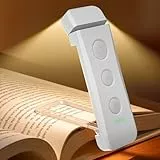 Glocusent Leselampe Buch Klemme, USB C Buchlampe mit Lange Laufzeit, 7 LEDs Augenschonende Klemmleuchte mit 3 Farbmodi & 5 Helligkeiten, Winkel Eintsellbar Leselicht für Buchliebhaber, Kinder (Weiß)