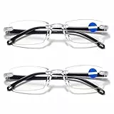 BENBENGO Intelligente Zoom Brille Automatische Fokuseinstellung,2 Stück Intelligente Brille,Autozoom Lesebrille,Lesebrille mit Automatischem Zoom,Anti Blaulicht Lesehilfe,für Nah und Fernsicht