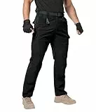 Arunlluta Taktische Herren-Hose, Ripstop-Hose, wasserabweisend, Cargo-Arbeitshose für Herren, Stretch-Wanderhose, leicht, Schwarz, 34W / 30L