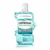 LISTERINE Cool Mint Mild 500 ml, antibakterielle Mundspülung mit ätherischen Ölen und ohne Alkohol, mildes Mundwasser bekämpft wirksam Bakterien, optimale Ergänzung zur täglichen Zahnpflege