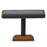 Oirlv Massivholz T-Bar Uhrenständer,Uhrenhalter Holz,Schmuckständer,Watch Stand(Dunkelgrau)