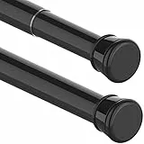 Aiitomg 1Stück Duschstange Ohne Bohren Duschvorhangstange Teleskopstange für Schränke, Badezimmer, Kleiderschrank 115-205CM(1Stück) Schwarz(Durchmesser 25mm)