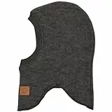 Mikk-line Schlupfmütze 50/56 Anthracite Melange | Oeko-TEX Standard 100 Kinder Wolle | Balaclava Baby | Unisex-design | Sturmhaube