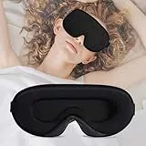 liuchanghe 3D Schlafmaske für Seitenschläfer, Augenmaske für Frauen & Herren, 100% Lichtblockierend & Atmungsaktiv, geeignet für Reise-Yoga (Schwarz)