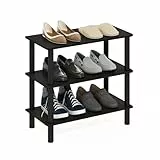 Furinno Turn-N-Tube 66 cm großer, 3-stufiger, freistehender Schuhregal-Aufbewahrungsorganisator, Espresso/Schwarz