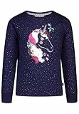 Salt and Pepper Mädchen Sweatshirt Mit Wendepailletten Einhorn Für T-Shirt, True Navy, 140-146 EU