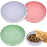3 Stück Katzennapf, Futternapf Katze, Tricolor Katzen näpfe,18cm Silikonnapf Breit Katzen napf, für Trockenfutter und Nassfutter(Grün, Rosa, Lila)