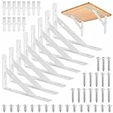 8 Stück Regalhalterungen, 90 Grad Regalträger, Metall Schwerlast Konsole Wandwinkel, Dreieckig Winkelträger Regalwinkel für Wandmontage, 150 x 95mm, weiß