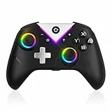 Lapezei PC Controller Wireless Hall-Sensor Joystick & Trigger, 10 RGB-Licht-Zonen, Bluetooth Gaming Controllers Kompatibel mit PC, Switch, PS3, Android, iOS, Samsung TV