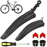 Hejo Fahrrad Schutzblech Set, Universal Schutzbleche Mountainbike, Einstellbar Vorne Hinten Mudguard Schutz für 24-29 Zoll MTB Rennrad (Schwarz, Einfacher Stil)
