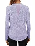 Gyabnw Laufshirt Damen Langarm Sportshirt Fitness Locker Sport Tshirt Oberteile Funktionsshirt Wandershirt Activewear