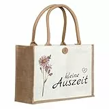 Geburtstagsgeschenk.Geburtstag für Frauen, Jutesack - nachhaltige Einkaufstasche, Geschenk für Damen, Mutter, Freundin, Kollegin (kleine Auszeit)