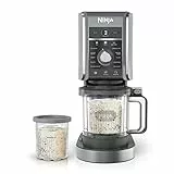 Ninja NC501 CREAMi Deluxe 11-in-1 Eiscreme und Eiscreme für Eis, Sorbets, Smoothies, gefrorene Getränke und mehr, 11 Programme mit 2 XL Pint-Behältern Familiengröße, perfekt für Kinder, Silber